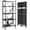 Walnut Grey, variant on Calmwrd No-Assembly Folding Bookshelf Storage Rack Shelves with Castors 4 Tiers Vintage Bookcase Standing Racks Multifunctional Plant Flower Stand Study Organizer for Home Office (Wood)