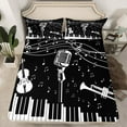 thumbnail image 2 of Homewish Piano Violin Saxophone 3pcs Twin Sheet Sets for Teens Boys Girls,Music Melody Twin Fitted Sheet,Musical Notes Breathable Flat Sheet,Breathable Home Decor, 2 of 7