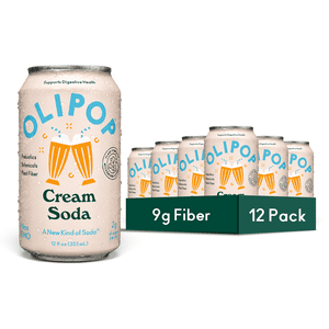 Olipop Cream Soda Prebiotic Soda, 12 fl oz, 12 Pack