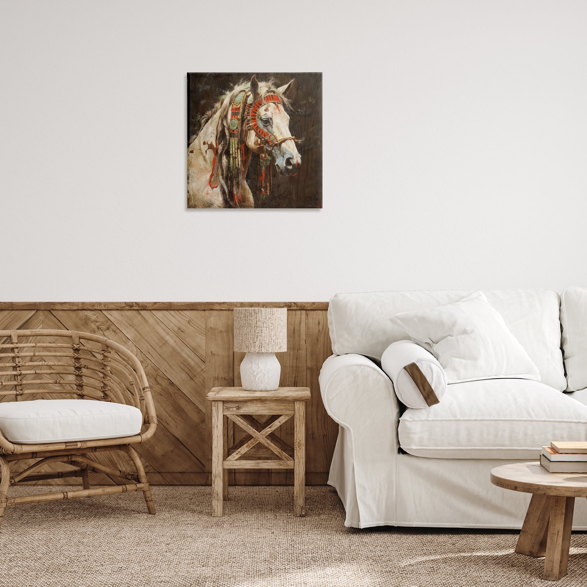 Stupell Industries Strong Traditional Horse Animals Painting Wrapped Canvas Art Print Wall Art, 24 x 24
