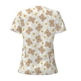 thumbnail image 4 of Naloa Kawaii Bear Print T-Shirts Short Sleeve V Neck Tees for Women Fashion Tops Trendy Lightweight Soft Casual Summer Outfits Clothes, 4 of 5