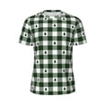 thumbnail image 6 of Rocae Green White Christmas Tree Lumberjack Plaid for Men's Mesh Quick-Dry Short Sleeve Workout T-Shirt,Mens Crew Neck Tee Lightweight Soft Classic T Shirts 6X-Large, 6 of 9