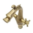 thumbnail image 3 of Bathroom Sink Mixer Tap w/ 2 Hoses Ceramic Valve Core Deck Mount Dragon-shaped Faucet, 3 of 13
