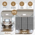 thumbnail image 5 of Black White Plaid Window Privacy Film, Modern Simple Buffalo Check Gingham Static Cling UV Sun Blocking Heat Control Window Tint, Non-Adhesive One Way Windows Privacy Cover 29.5''x78.7'', 5 of 7
