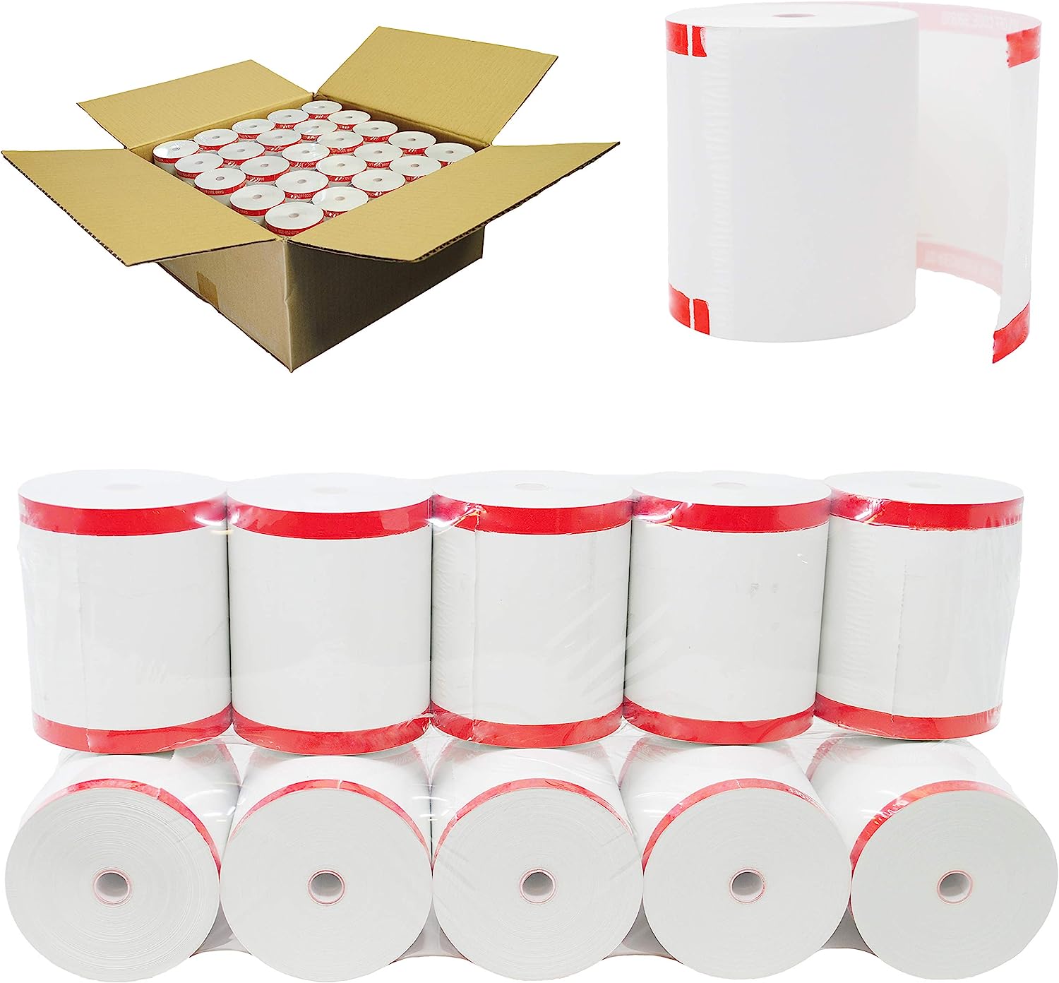 (100 rolls coreless) 3 1/8 x 230 (48 gsm paper thickness) bpa free premium a grade pos thermal