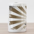 thumbnail image 3 of Baseball Ceramic Toothbrush Holder, Retro Illustration of Baseball Player on Distressed Striped Pattern Pop Art Image, Versatile Countertop for Bathroom, 4.5" X 2.7", Brown White, by Ambesonne, 3 of 4