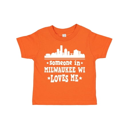

Inktastic Milwaukee Wisconsin Someone Loves Me Gift Toddler Boy or Toddler Girl T-Shirt