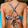 thumbnail image 3 of Women's Crisscross Straps V-Neck Swim Top - Floral Print Adjustable Bathing Suit Top, Plus Size Tankini Top for Beach Pool & Summer (S-XXL), 3 of 4