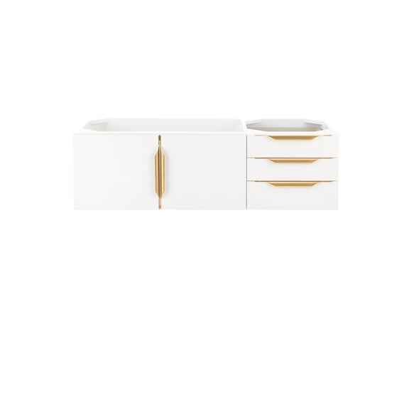 James Martin Vanities 983-V48-W-G Columbia 48" Single Wall Mounted Vanity Cabinet - White