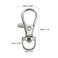thumbnail image 4 of Uxcell 38mm Length Zinc Alloy Swivel Clasps Lanyard Snap Hook Silver,20 Pack, 4 of 6