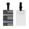 thumbnail image 2 of Thin Blue Line Flag Pvc Luggage Tag With Name Id Labelfor Women Men, 2 of 6