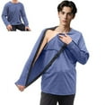 thumbnail image 2 of Unisex Bedridden Patient Clothing,Patient Nursing Long Sleeves,Disability Clothing with Fully Open on Both Sides,long sleeve snap rehab shirt,Post-Surgery Shirt(Blue,XXL), 2 of 5