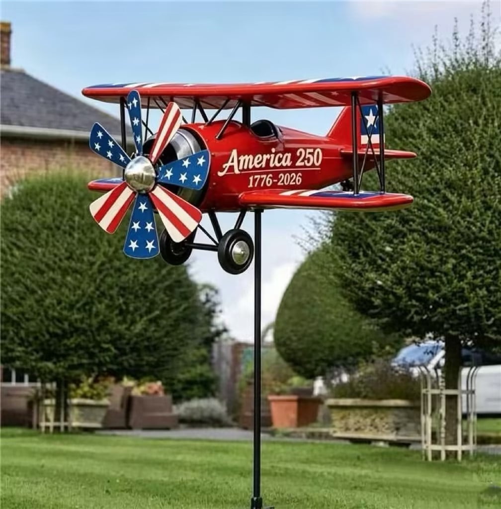 Luckky America 250th Anniversary Metal Airplane Wind Spinner,1776