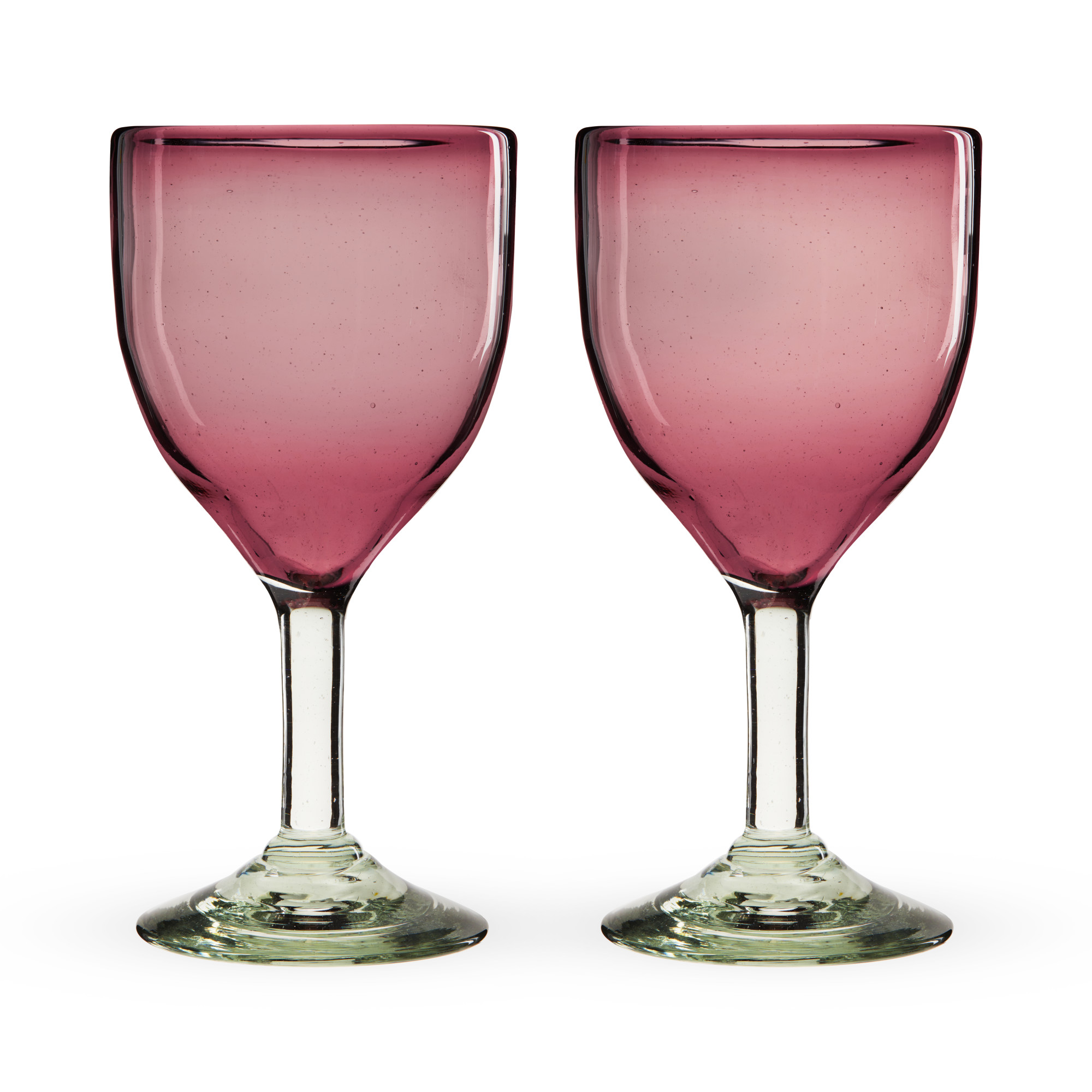 Segunda Vida Rosado Stemmed Wine Glasses Hand Blown Red Wine Glass Set 100 Recycled