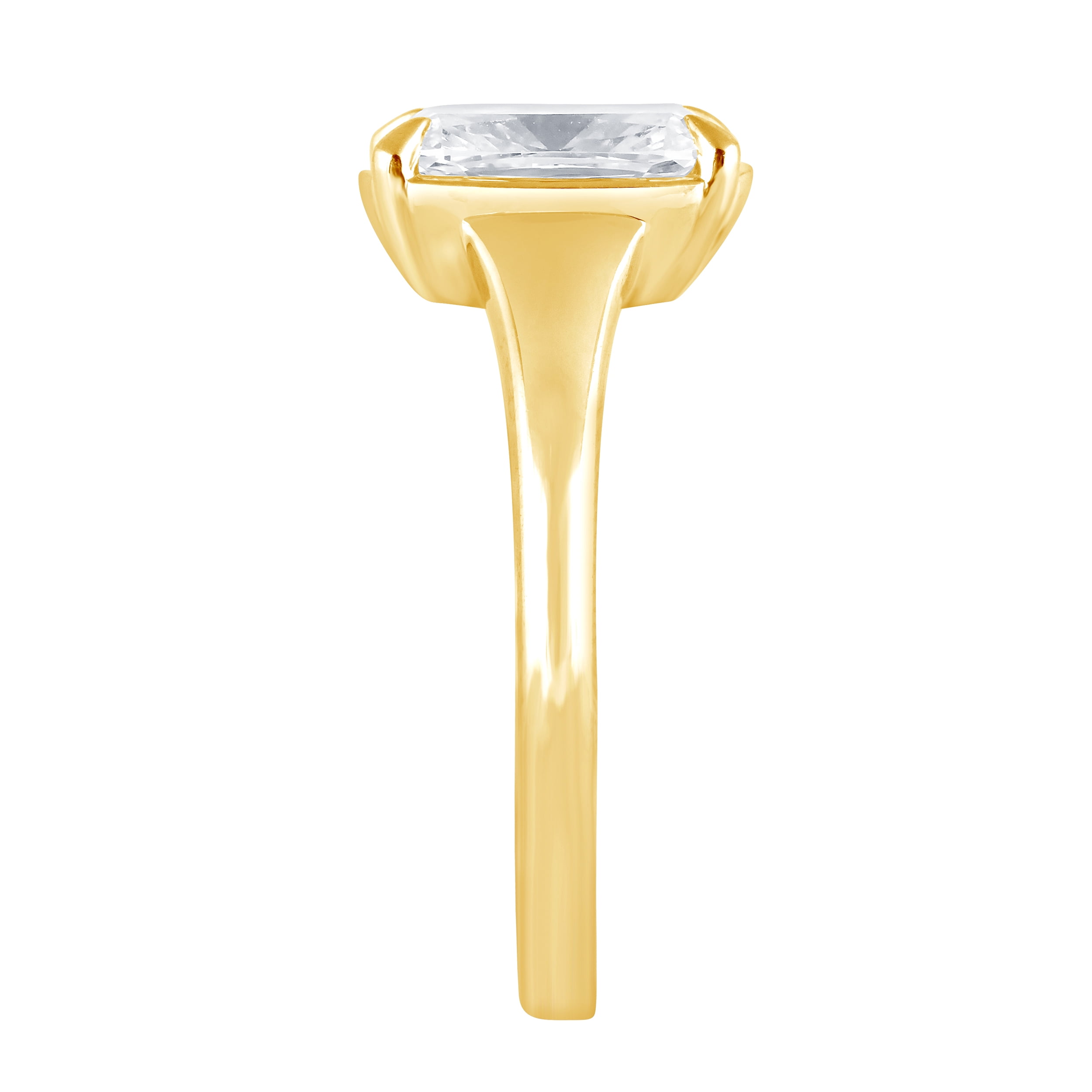 Brilliance Fine Jewelry Women's 2 Ct. Elongated Cushion Cut Lab Grown Diamond Ring in Gold Vermeil