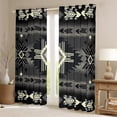 thumbnail image 2 of Erosebridal Hippie Aztec Curtains for Living Room,Bohemian Theme 30%-50% Blackout Curtains Set of 2 (38x45),Curtains Pack of 2 (38x45),Tribal Room Decorative, 2 of 6
