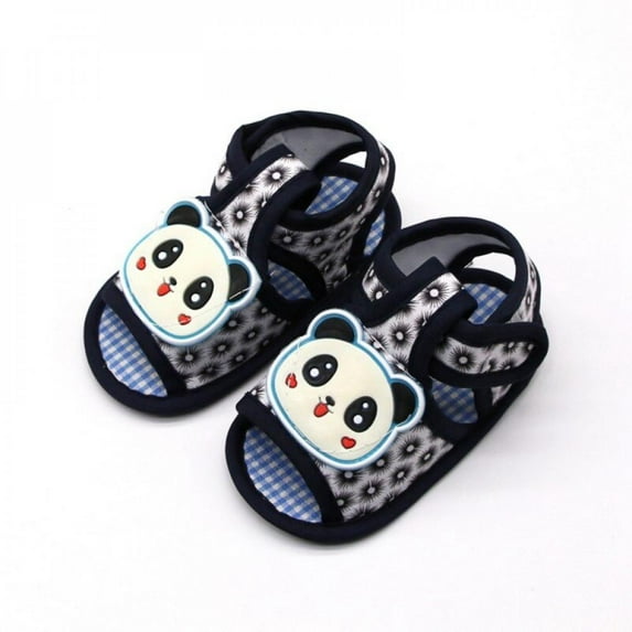 Newborn Baby Boy Girl Summer Cartoon Sandals Soft Sole Outdoor First Walker Shoes Black M