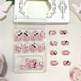 thumbnail image 3 of Halloween Press on Nails Short Square Fake Nails Purple Glitter Black Bat Acrylic Nails Reusable Artificial Glossy Stick on Nails for Women DIY Day of the Dead Glue on Nails Multicolor Halloween, 3 of 4