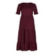 thumbnail image 3 of Vestido bohemio informal de verano para mujer, estampado floral, volantes, mangas abullonadas, cintura alta, vestidos de playa a media pierna Pompotops ghjkhdj11550, 3 of 8