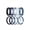 Pack E: Black, Dress Blues, Rain Washed, Pastel Blue, Payne's Gray, variant on ThunderFit Silicone Rings for Her, Mix Women's Silicone Wedding Rings, 1.8mm Thick Rubber Engagement Rings Swivel & 5.5mm Classic Rings Combo
