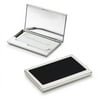 Visol V905B Evette Silver Plated Business Card Case - Built-in Mirror