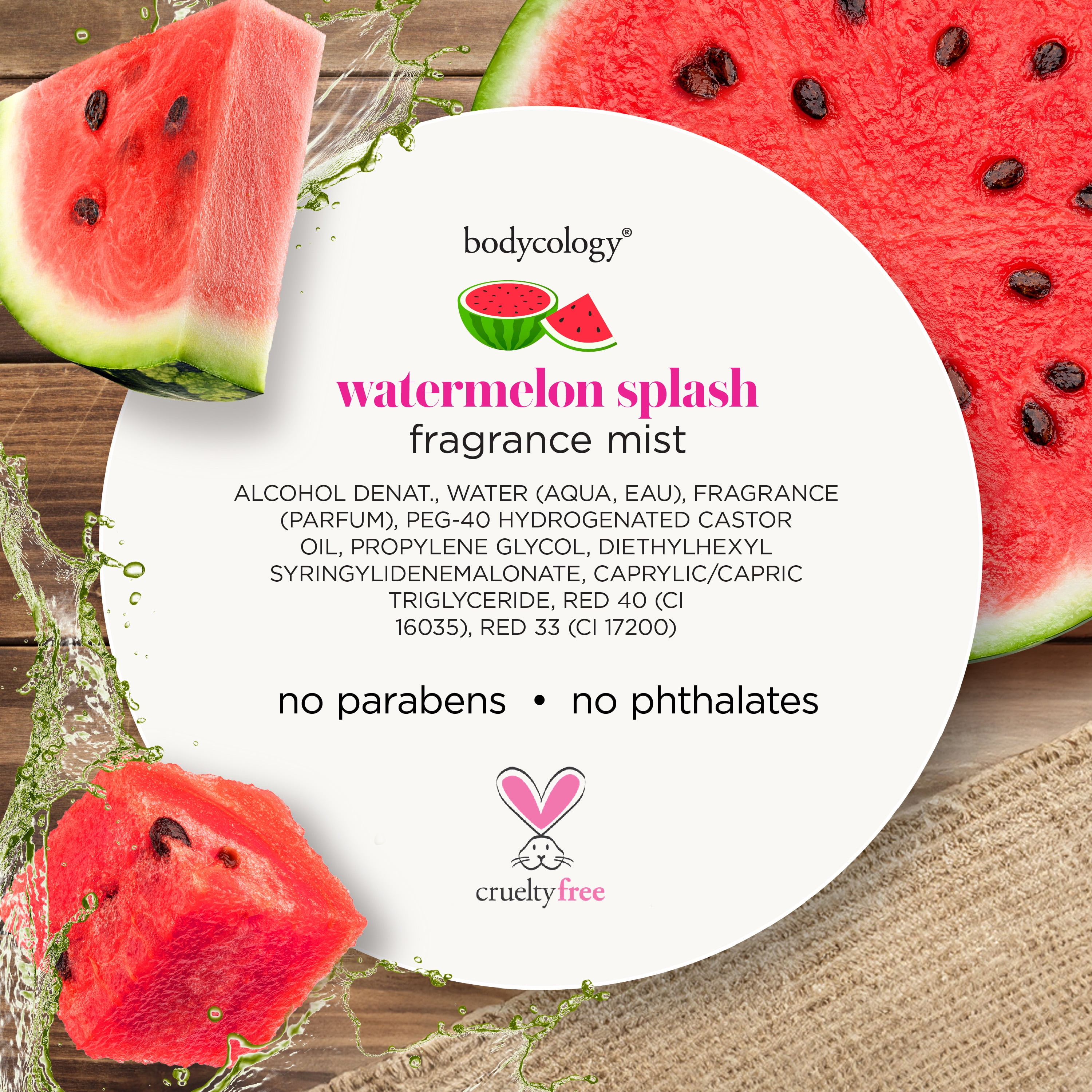 Bodycology Long-Lasting Fragrance Body Mist, Watermelon Splash, 8 fl oz