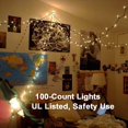 thumbnail image 2 of Christmas Lights  21.63ft 100 Count Incandescent Christmas Lights Connectable  UL Certified Clear Mini Christmas String Lights Gre, 2 of 7