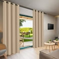 thumbnail image 2 of (4 Panel) Gazebo Patio Outdoor Curtains -Waterproof Garden Blackout Thermal Insulated Sun Shades Grommet Privacy Curtain for Pergola Porch, Beige Yellow, W52 x L94 in, 2 of 7