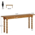 thumbnail image 2 of Tribesigns 70.9" Extra Long Console Table, Narrow Wood Sofa Table Behind Couch for Hallway, Brown, 2 of 7