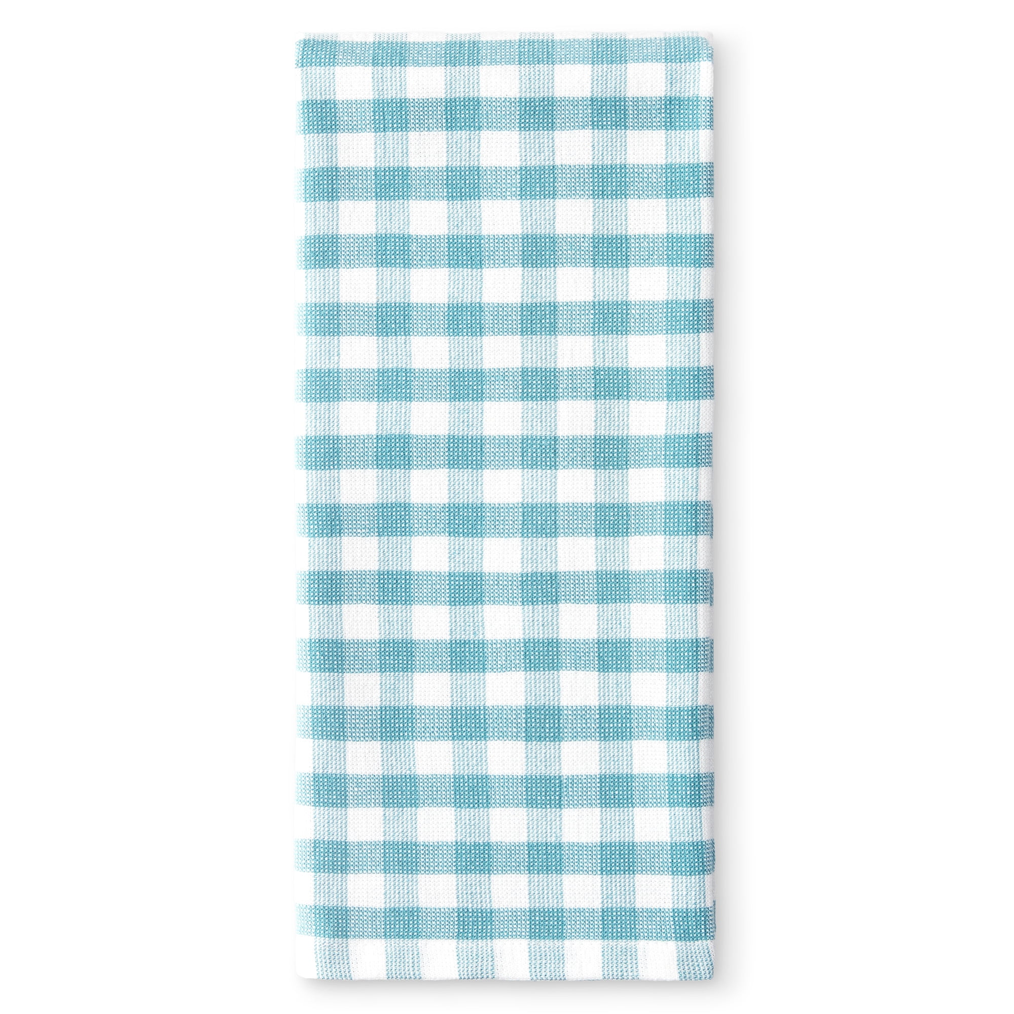 Hometrends Yarn Dyed Gingham 1-Piece 100% Cotton Kitchen Towel, Aquarelle, 16"x26"