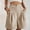 Khaki, variant on Summer Shorts for Women Casual Elastic High Waisted Comfy Lightweight Beach Shorts for Travel & Vacation