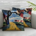 thumbnail image 3 of Qinduosi  Wassily Kandinsky Abstract Pillow Covers Landscape with Two Poplars The Waterfall Painting Decorative Cushion Covers for Sofa Couch White, 3 of 5
