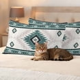 thumbnail image 3 of Green Beige Boho Outdoor Waterproof Pillow Covers, Vintage Ethnic Tribal Southwestern Decorative Rectangle Throw Pillowcase Sofa Cushion Sham for Patio/Couch/Chair, 20"x12" 2 Pack, 3 of 8