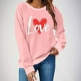 thumbnail image 7 of cocolona Womens Valentines Sweatshirts Casual Loose Crew Neck Long Sleeve Shirts Fashion Heart Print Pullover Tops Graphic Sweatshirts, 7 of 7