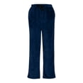 thumbnail image 5 of Havenre Mens Plush Warm Pajama Pants, Drawstring Elastic Waist Fluffy Soft Fleece Sleep Pant with Pockets Loose Comfy Lounge Pj Bottoms for Men Navy S, 5 of 10
