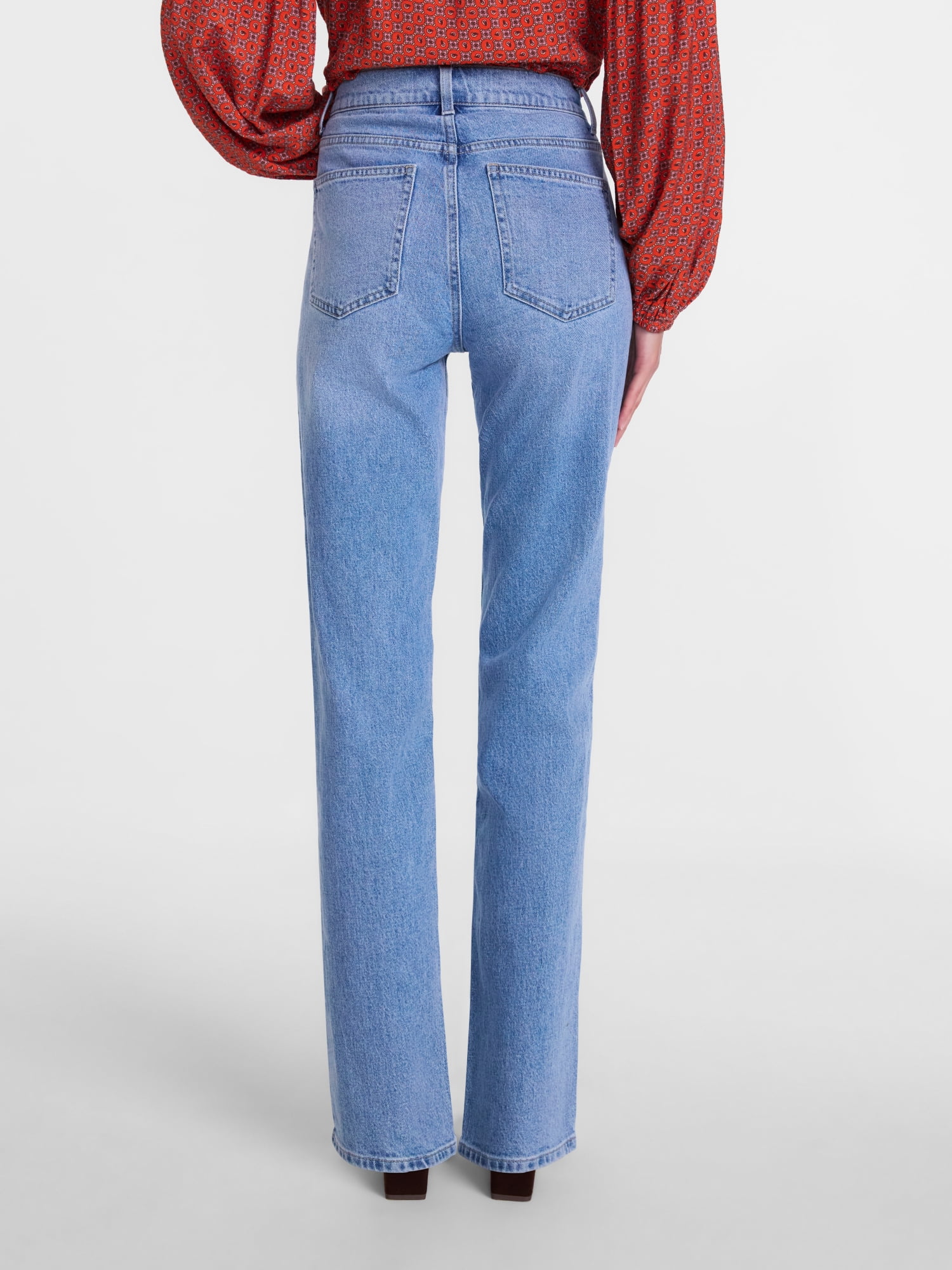Scenario Women's High Rise Straight Leg Jeans, 30" Regular, 28" Short Inseam, Sizes 0-20, 10S-16S