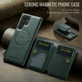 thumbnail image 6 of Wallet Case for Samsung Galaxy S23 Ultra, Compatible with MagSafe for Men Women, Detachable Magnetic Clasp Wallet Phone Case with Card Slots Holder RFID Blocking for Samsung Galaxy S23 Ultra, Green, 6 of 12