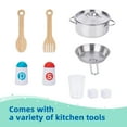 thumbnail image 4 of TOOKYLAND Wooden Play Kitchen Set - Pretend Cooking Playset with Toy Oven, Stove, Sink, Microwave, Accessories; For Kids 3 Year Old +, 4 of 9