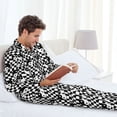 thumbnail image 5 of KLL Ying Yang Checkered Sleepwear Mens Flannel Pajamas,Long Cotton Pj Set, 5 of 7