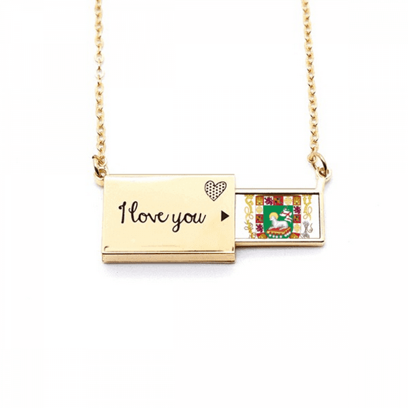 puerto rico national emblem letter envelope necklace pendant jewelry
