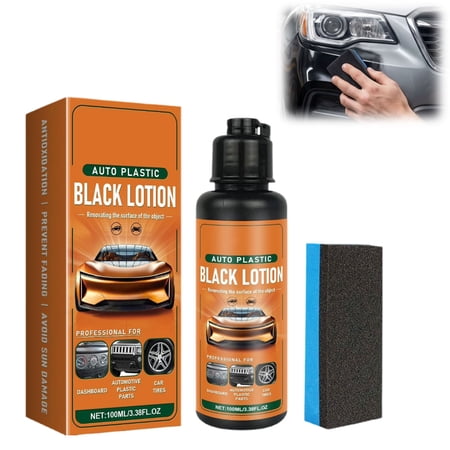 Auto Plastic Restorer Kit, 2026 Plastic Restorer for Cars, Restores Faded Bumpers Trim & Interior Dash, Black Shine for Vinyl Rubber Gift of a Sponge(1PC)