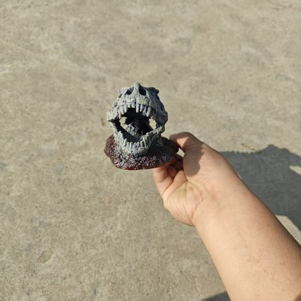 Zeiwohndc Resins Cave Decoration for Small Pet Terrariums Dinosaurs Theme Shelter