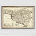 thumbnail image 2 of Antique Map of Tuscany - Barnwood Framed Canvas - 23 x 31 - Walnut, 2 of 4