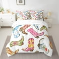 thumbnail image 2 of Manfei Colorful Cowgirl Boots 7 Pieces Bedding Comforter Set,Boho Exotic Style Full Bedding Set,Rustic Western Cowboy Fitted Sheet Flat Sheet For Girl Boys,Luxury Bedroom Decor Reversible, 2 of 8
