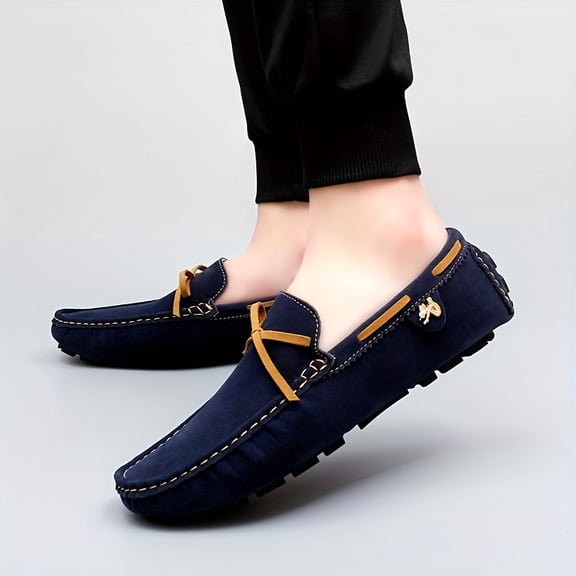 Men's & Women's Slip-On Loafers - Breathable Synthetic Faux Casual Shoes Casual Attire, Round Toe Design, Rubber Sole, Versatile & with Adjustable Straps, Lightweight All-Season Comfort for Outdoor