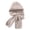 Beige, variant on Winter Knitted Hat Scarf Integrated with Ear Protection, Windproof Cap Scarf with Thickening Warm Design, Beanie Scarf for Women Men Outdoor Use