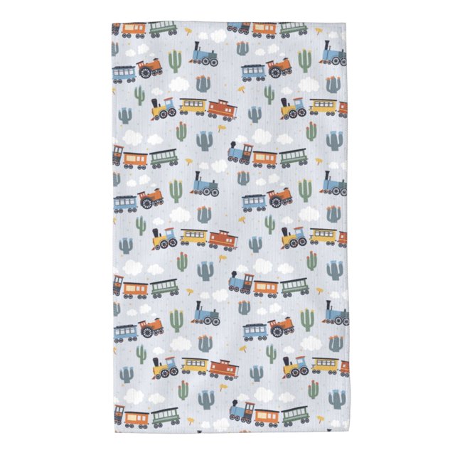 Fotbe Trains And Cactuse Toalla Premium con Patrón, Toalla de Microfibra de Secado Rápido, Ligera y Altamente Absorbente (27.5x16in), Ideal para Uso Diario