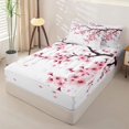 thumbnail image 2 of Erosebridal Cherry Blossom Zipper Twin Comforter Sets with Fitted Sheet and 2 Pillowcases,Japanese Minimalist Style Zipper Bedding Set For Boys,Pink Reversible,4pcs, 2 of 7