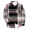 thumbnail image 4 of YFNNUP Mens Flannel Shirts Long Sleeve Plaid Shirt Jacket Casual Button Down Shirt with Pockets Dark Gray XXL, 4 of 5