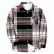 thumbnail image 4 of Blusa y camisa de manga larga con cuello vuelto para hombre, informal, a la moda, con botones, estampado a cuadros, blusa elástica de manga larga con cuello vuelto, blusa de poliéster para hombre, 4 of 5